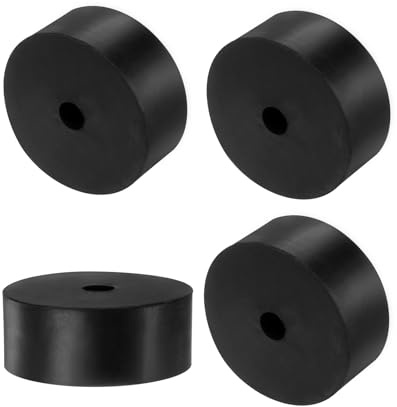 Sourcing Map Lot de 4 entretoises rondes en caoutchouc, 70 mm de diamètre extérieur x 12 mm de diamètre intérieur x 30 mm de hauteur, anti-vibrations, isolation phonique, noir
