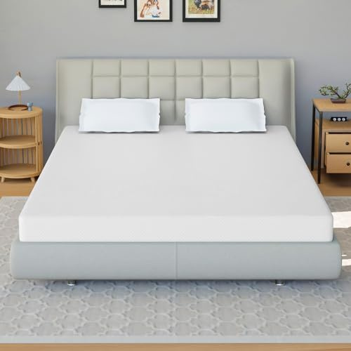 CertiPUR-US Certified 5 Gel Memory Foam Full Mattress in a Box - Pressure Relieving, Cooling Gel Foam - 75L x 54W x 5Th, White