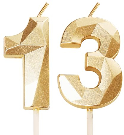 13:e födelsedagen nummer ljus – guld 13 ljus för födelsedagstårtdekorationer