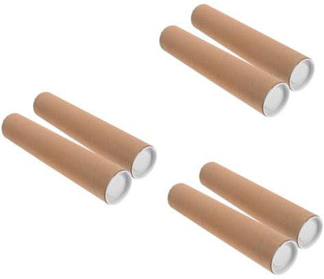 TEHAUX 6stücke Versandröhren Aus Kraftpapier Mit Deckel Runde Aufbewahrungstuben Für Poster Zeichnungen Und Dokumente Für Bastelprojekte Und Innendurchmesser Wandstärke