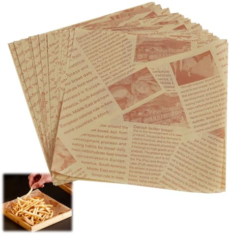 Annlpoy Lot de 50 feuilles de papier sulfurisé pour hamburger 18 x 18 cm