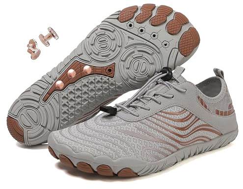 Grounding Shoes with Copper, Grounded Barefoot Footwear Hike Shoes for Womens Mens Soft Comfortable (H02Brown, Adult, Women, 10, Numeric Range, US Footwear Size System, 10.5, Wide)