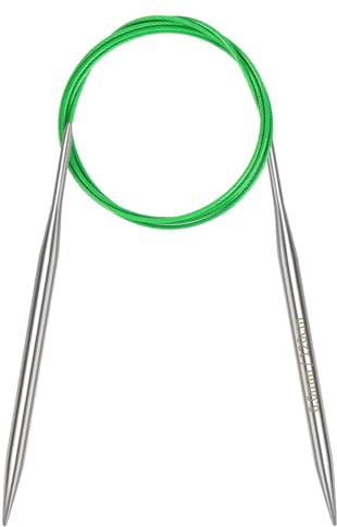 Coopay 6 mm cirkulära sticknålar 120 cm, metallcirkulära nålar med flexibel kabel, långa runda sticknålar för filtar stora projekt, fasta cirkelstickor för artritiska händer