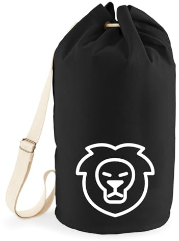 Huuraa Seesack Löwe Sternzeichen Symbol 20 Liter Black Baumwolle Rucksack Geschenkidee