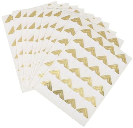 Anneome 10 Blatt Selbstklebende Fotoecken Aufkleber mit Goldenen Fotoecken für Scrapbooking Fotoalben Journale und Kreative Projekte Robust und Dekorativ