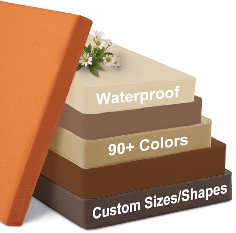 HJZPWB Cojines para Bancos TamañO Personalizado Impermeable Cojin Banco Exterior Desmontable Cojines Sofa Exterior Jardin Colchoneta Banco Jardin Sofas de Terraza,12cm