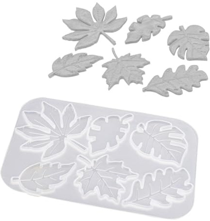 Ideen mit Herz Silikonform | Blätter 2 | Für 6 Blätter in verschiedenen Größen und Designs | für Epoxidharz, UV-Resin-Lack oder Gips | Formen gießen | lebensmittelecht
