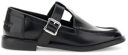 CAFèNOIR - Mocasines con Cordones Y Efecto Piel Cepillada, para Mujer, Color Negro, Talla 39