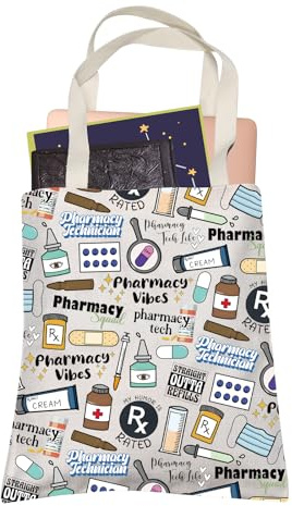 LEVLO Pharmacy Squad - Bolsa de mano recta para repuestos de compras, farmacia, tecnología, vida, hospital, regalo médico
