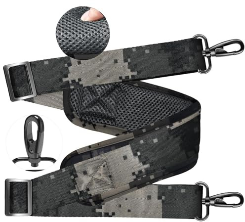 ZINZ Ultra Tjock axelrem,med fast pad 76 universal väskrem,med andningsbar kudde och dubbla balanserade justerbara spännen,för bärbar datorväska Messenger Bag Crossbody etc,Kamouflagegrå