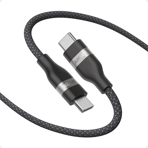 Anker Nano USB C to USB C Cable, 240W Fast Charging Cable (Black, 3m) | Flexible Multi-Color Braided Charger for iPhone 17 Series, MacBook Pro, and More