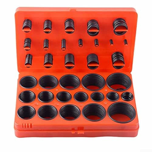 HanOaki 419-teiliges Nitrilkautschuk-O-Ring-Sortiment, metrische Größen, Ø 3 mm, Ø50 mm, 32 verschiedene Größen für Sanitär, Hydraulikmaschinen, Abdichtung