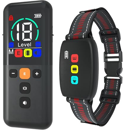 Meloive Collier de Dressage pour Chien,Portée de 3500 Mètres | 3 Modes Vibration/Choc Électrique/Son avec Verrouillage de Sécurité,Collier Rechargeable pour Petit Gros Chien
