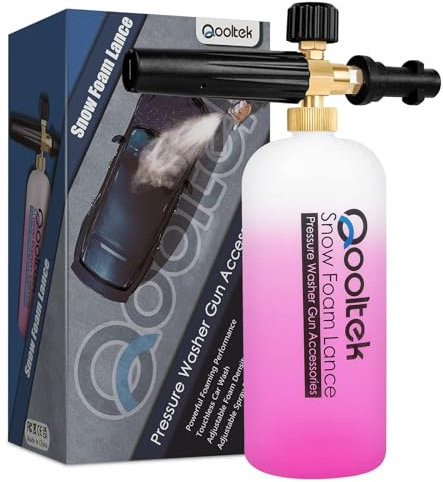Qooltek Cannone Schiuma 1 Litro Lancia Schiuma Erogatore di Sapone Ugello per Karcher K2 K3 K4 K5 K6 K7 Idropulitrice