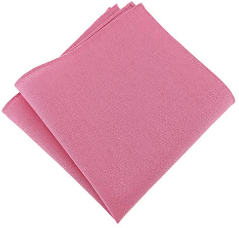 TigerTie - Pañuelos Tela, Pañuelo de Bolsillo (100% Algodón, 26 x 26 cm), Color Liso Rosa Talla Única