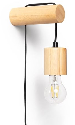 LEDKIA Wandleuchte Torsa Natürlich | Elegantes Design | Holzverarbeitung für Langlebigkeit | E27 Fassung | Für Wohnzimmer, Küche, Schlafzimmer | Modern