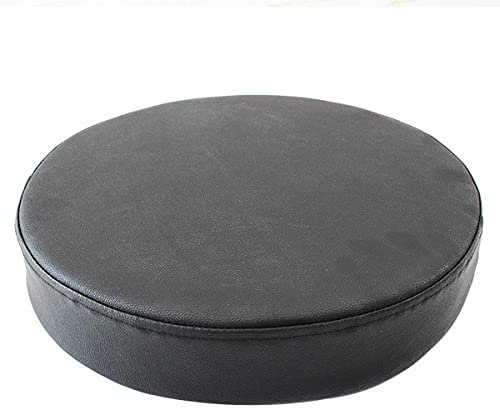 Waigg Kii Cojín impermeable de piel sintética para silla de jardín, cojines de asiento blandos, redondos acolchados de 5/8 cm (negro, 40 x 40 x 5 cm)