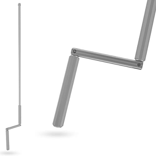 Rolladen Kurbelstange 120cm [Eloxiert], Hand-Kurbel für Gelenklager mit Ø11,9mm Zapfen - Rolladenkurbel rostfreies Aluminium mit ergonomischem Handgriff - markiso®