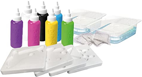 Simba 106322562 - Aqua Gelz Kreativ Set, Bastelset, 7 Flaschen Farbgel, je 30ml, 4 Formen, 4X Wasserzusatz, ab 8 Jahren