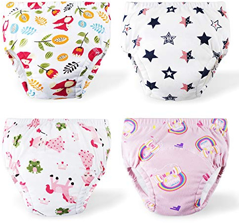 Heekcaa Lot de 4 sous-vêtements d'apprentissage de la propreté pour Filles de 2 Ans, 3 Ans, 4 Ans (as4, Age, 6_Years, Regular, Rose)