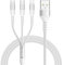 RAVIAD Multi USB Kabel [1.2M], Universal Ladekabel 3 in 1 Schnellladekabel, Mehrfach Handy Ladekabel mit Micro USB Typ C Lightning Kabel für iPhone, Android Samsung, Oneplus