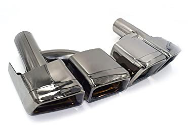 jianguan 2PCS Auto Auspuff End Rohr Endrohre, Für Benz E Class W212 E200 E260 E300 Upgrade E63 AMG Auspuffblende Auspuffendrohr Entlüfter Abdeckungs-Schutz-Tip Endrohr Autozubehör