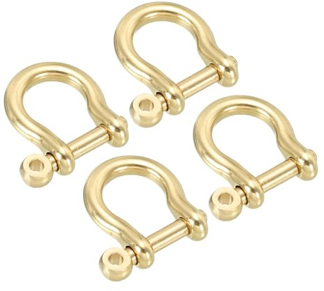 PATIKIL D-Ring Shackle, Brass U Type Fob Key Hook Small Bow Shackles DIY Leather Replacement
