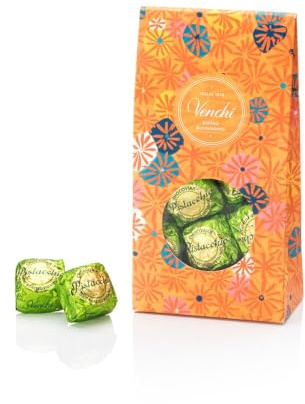 Venchi Chocoviar Pistachio Chocolate 15-Piece Elegant Gift Box - Creamy Pistachio & Hazelnut Paste, Dark Chocolate Shell Topped With Toffee Grains & Cocoa-bean Nibs - Preservative & Gluten Free