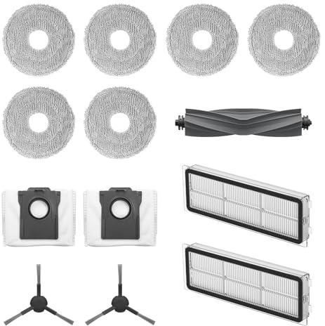 Dreame Kit d'accessoires pour robot L10s Plus Comprend 6x balais (3 paires), 2x filtres, 2x brosses latérales, 2x sacs de collecte de la poussière, 1x brosse principale, Accessoires Dreame d'origine