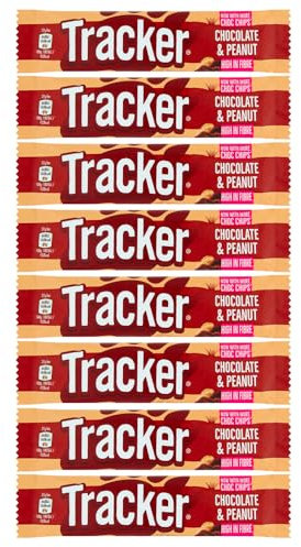 Tracker Chocolate Peanut Bar 37g Pack of 8 Vegeterian Cocoa Cereal Oats Roasted Nuts Nutrition Protein High in Fibre Healthy Snack with Welari Thank You Card | (8pack) (296g)