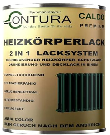Contura Heizkörperlack Heizungslack Heizkörperfarbe Heizung Farbe Radiator Metalllack SM (Laubgrün RAL 6002, 375ml.)