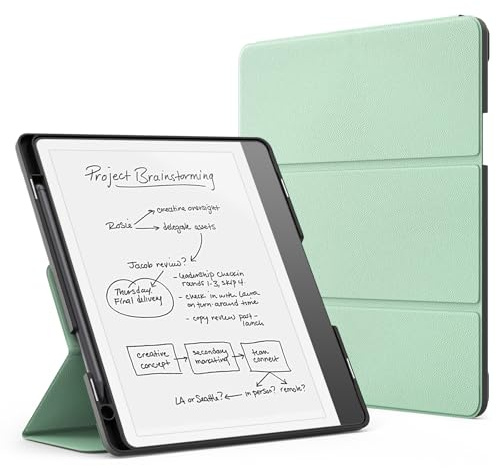 MoKo Stand Case for Kindle Scribe 10.2 2024/2022, Agave Green | Premium Leather, Trifold Stand Cover, Pen Holder, Auto Sleep/Wake