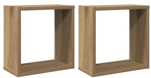 vidaXL Würfel-Wandregale 2 STK. Artisan-Eiche 30x15x30 Holzwerkstoff