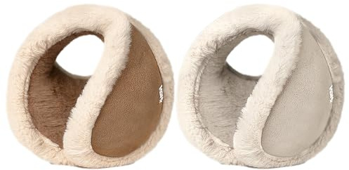 Valicaer Ohrenwärmer Damen Herren,Ohrenschützer Winter Faltbare Earmuffs Plüsch Ohrwärmer Wärme Ohrenschutz Kapselgehörschutz Tragbare Ohrschöpfe Earband Winterzubehör für Outdoor Ski Wandern (Braun)