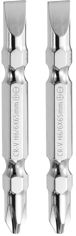 QUARKZMAN Punte Cacciavite Magnetiche Doppia Estremità 6mm 2pz | PH2/SL6 2,56/65mm 1/4 Attacco Esagonale CR-V Phillips Croce Scanalata Piatto Cacciavite Bit, per Avvitatore Impulsi Trapano