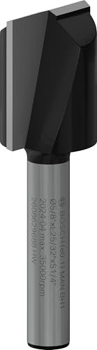 Bosch 1 x PRO Router Bit Dritto, Due Scanalature (per legno tenero, legno duro, Ø 15,9 mm, accessorio professionale per router portatile, Trim Router)