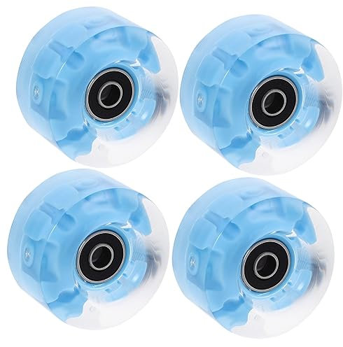 Kisangel 4 Stück Rollschuhe Zubehör Für Rollschuhe Blau Im Einklang Leuchtend Blinken Drinnen Rad Outdoor-räder Für Rollschuhe Beleuchtete Rollschuhräder Skate-räder Blue Pu