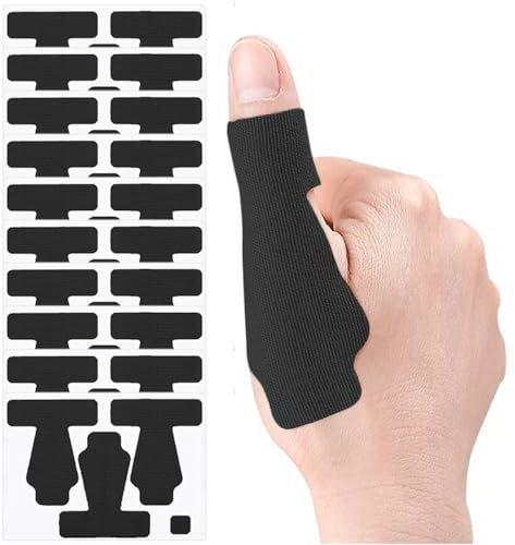 30 PCS Kinesiologie-Band für Daumen, selbstklebende Daumen-Abdeckungsaufkleber,dehnbares athletisches Band, atmungsaktive Latex-freie Bänder für dauerhaften Daumen-Band für Sport (Schwarz)