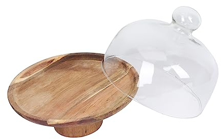 HOLIDYOYO Vassoio Legno Con Coperchio Per Dolci e Frutta Piatto Portatorte Elegante Riutilizzabile Per Feste e Buffet