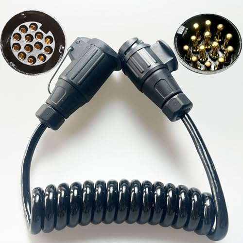 ETUKER Anhänger Adapter Spiralkabel 7 Polig Max.2M,13 auf 13 Anhänger Verlängerung Kabelverbinder fur LKW RV