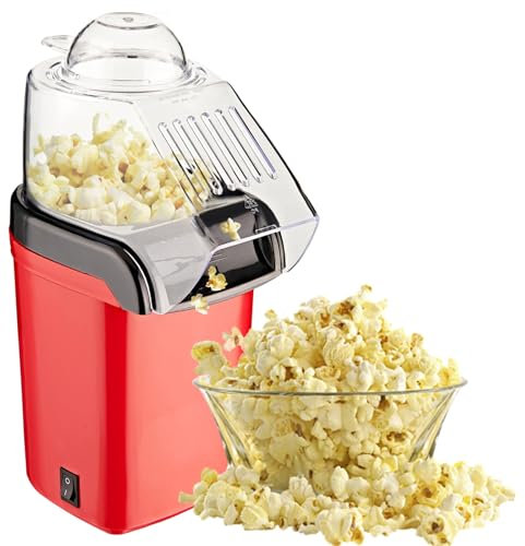 Máquina para Hacer Palomitas de Aire Caliente Sin Grasa, para Uso Doméstico, con Almohadillas Antideslizantes, Calentamiento Uniforme, Cocción Sin Aceite, Lista en 3 Minutos