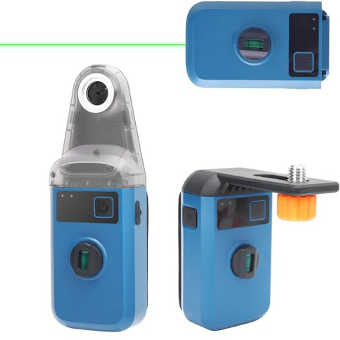 VISLONE Niveau laser,bulle horizontale rotative, lumière verte, perceuse à aspiration murale, support de collecteur de poussière pour alignement, décoration, suspension de tableaux, construction