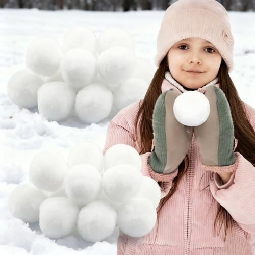 RANJIMA Künstliche Schneebälle, Künstliche Schneebälle Werfer Indoor Schneeballschlacht 5cm Weiß Plüsch Schneeball zum Aufhängen Kunstschnee für Winter Deko DIY Kreative Weihnachtsdekoration,40 Stück
