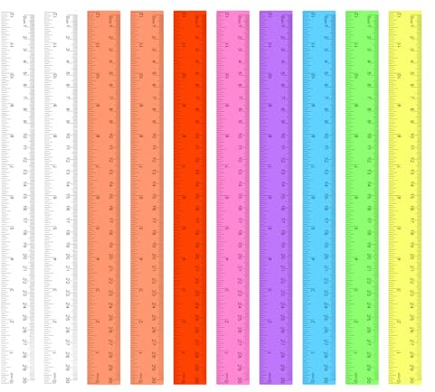 10 Stück Bunte Lineale 30 cm in 8 Farben, Flexibles Lineal Set mit cm und inch Skala, Bruchsicher und Langlebig, Maßstab für Erwachsene, Ideal für Büro, Zeichnen, Studium und Basteln