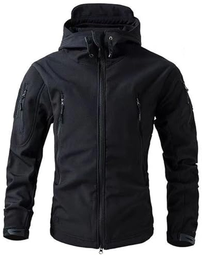 UBOHUZ Vinter softshell vattentäta lastjackor manlig huvtröja kappa fiske vandring camping klättring skidåkning jakt utomhus för utomhus, Färg 1, 5XL