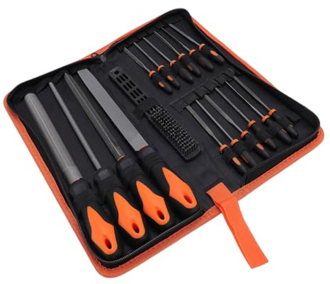 RASTKY Juego de Limas de Metal Precisas con Construcción Duradera de Acero Al Carbono para Moler y Dar Forma, para Profesionales, Juego de Herramientas de Lima de 17 Piezas con Estuche de Transporte