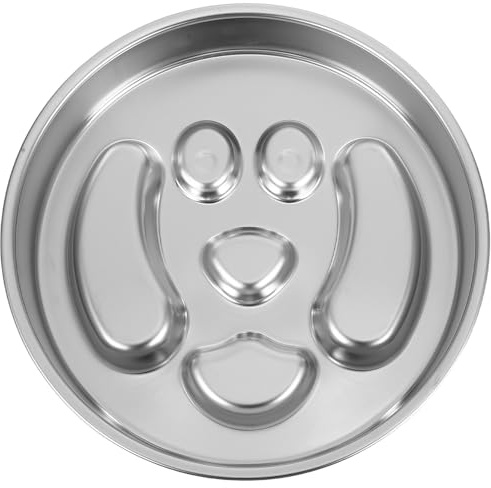 MOTHNUR Edelstahl Hund Slow Feeder Napf mit Leckplatte rutschfest Klein Mittel für Trocken und Nassfutter Anti Schling Napf für Wohnungshunde