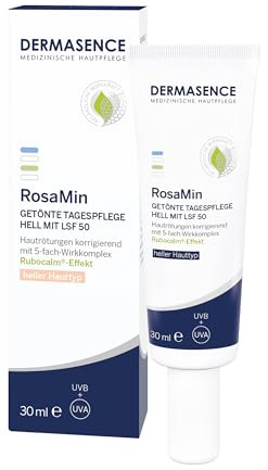 DERMASENCE RosaMin Getönte Tagespflege hell mit LSF 50, 30 ml | Getönte Tagespflege hell LSF 50, neutralisiert Rötungen, für Rosacea-neigende Haut, mit Rubocalm®, parfümfrei