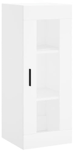 Favemtsl Wandschrank Weiß 34,5x34x90 cm aus Holzwerkstoff mit Glasfront Modernes Design Robust und Langlebig platzsparende Aufbewahrung für Wohnzimmer Schlafzimmer und Flur