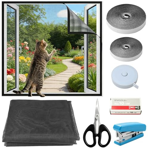 TTYSHIP® Moustiquaire Fenetre Chat, 130x150cm Protection Fenetre Chat